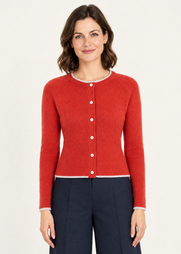 Killiney Wool Cashmere Cardigan | Tandoori | Ireland's Eye Knitwear