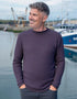 Roll Neck Merino Wool Fisherman Sweater | Purple Fleck