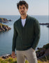 Aran Men's Shawl Button Cardigan | Army Green - Clearance