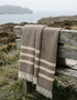 McNutt Brown & Cream Striped Pure Wool Throw 200 × 150cm – Clearance