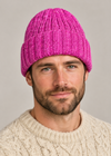 100% Donegal Wool Hill Walker beanie hat | Pink a
