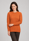 Ladies Slim-Fit Aran Sweater in Terracotta | 100% Merino Wool