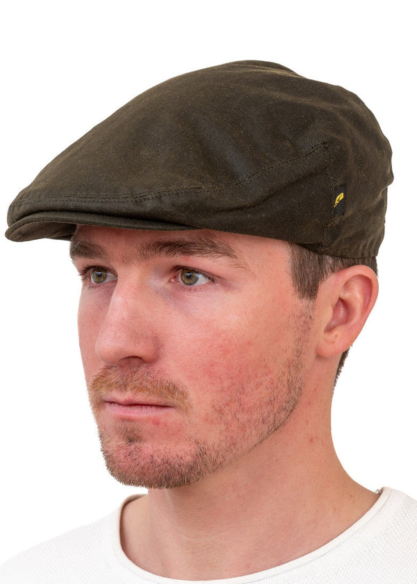 Hatman Green Wax Flat Cap | Waterproof Donegal Cap