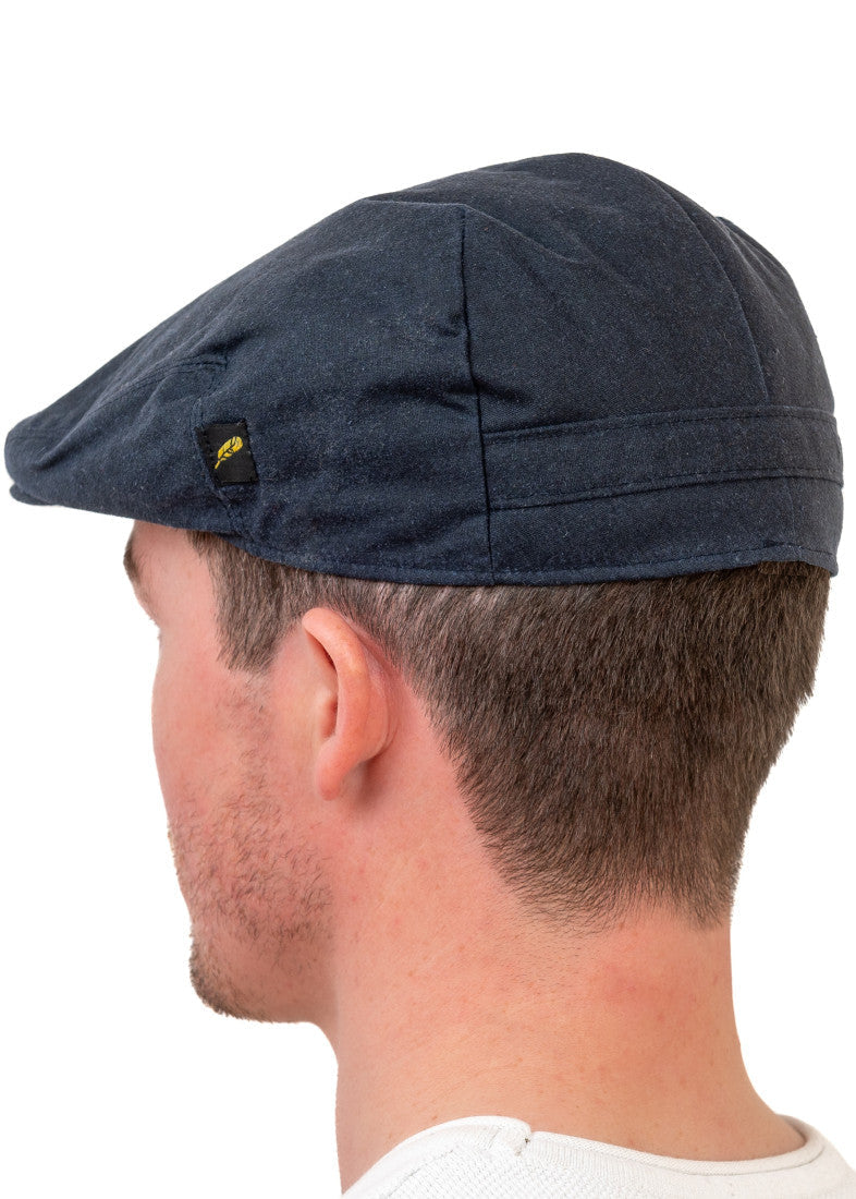 Navy Waxed Flat Cap | Hatman of Ireland | Hand-Crafted Donegal