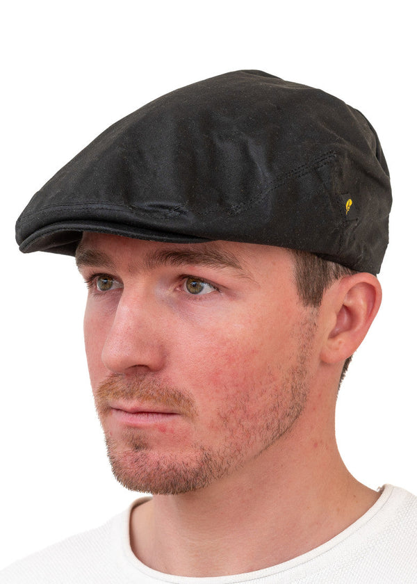 Hatman Black Wax Flat Cap | Irish Heritage Style