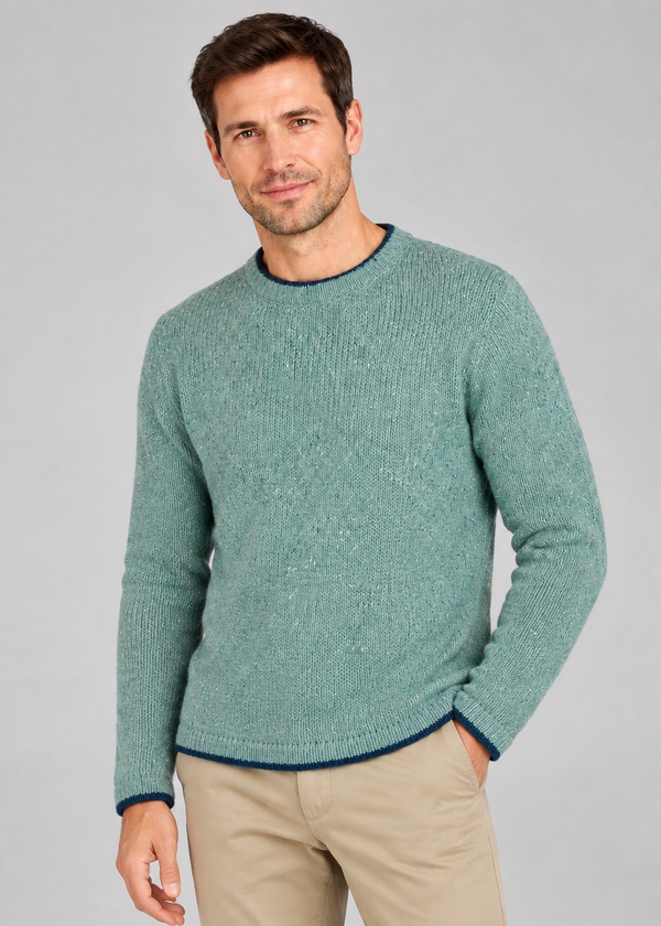 IrelandsEye Roundstone Cashmere Blend Sweater | Ocean Mist