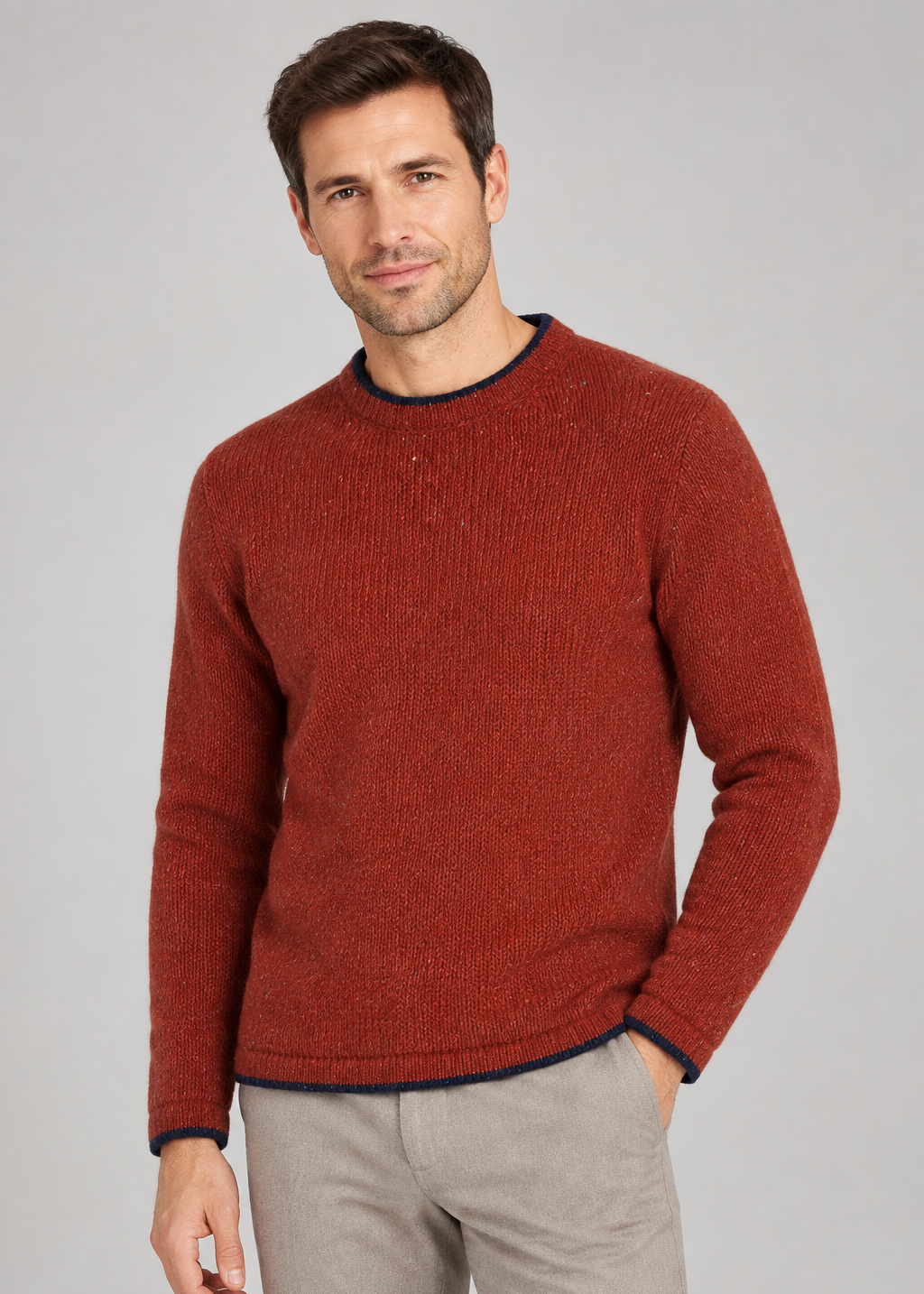 Roundstone Wool Cashmere Sweater | Copper Marl | Ireland's Eye Knitwear
