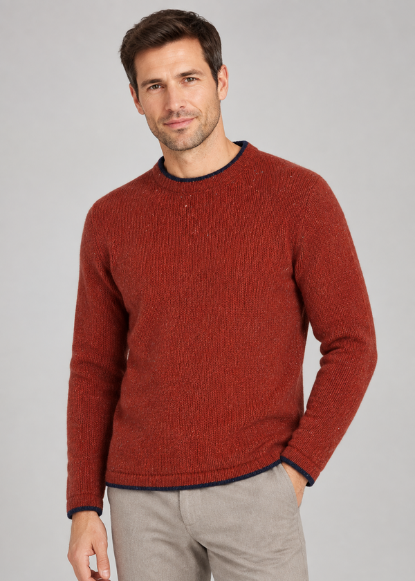 Roundstone Wool Cashmere Sweater | Copper Marl | Ireland's Eye Knitwear