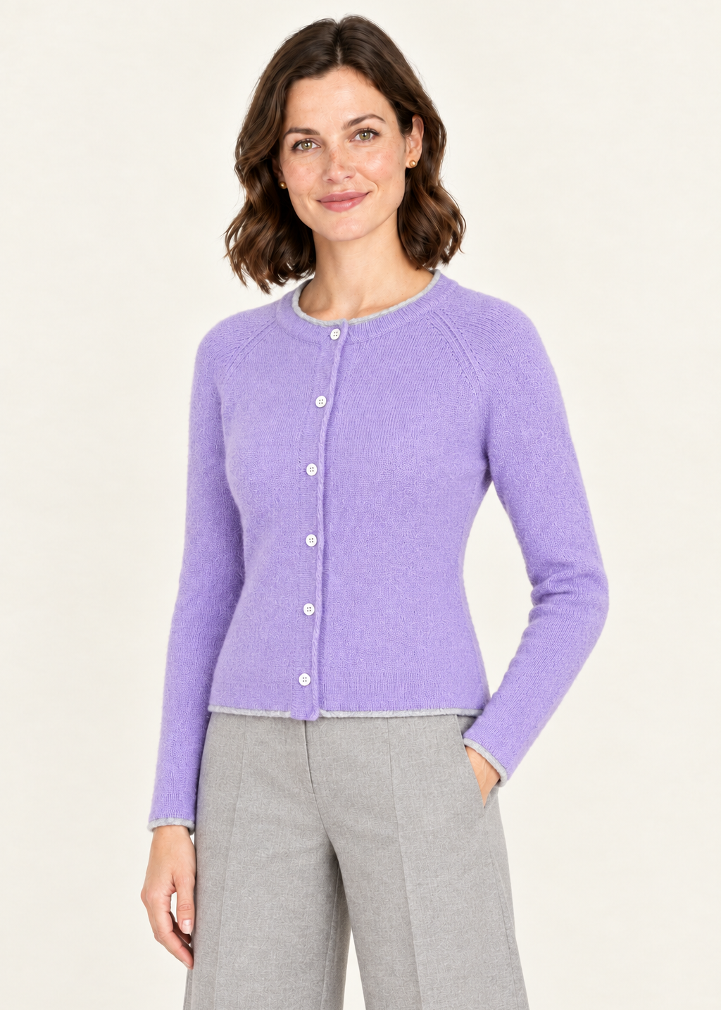 Ireland's Eye Killiney Cardigan - Wool Cashmere Blend | Paisley