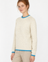 Slaney Crew Neck Sweater - Chalkstone | Ireland's Eye Knitwear