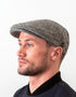 Donegal Tweed Flat Cap | Silver Herringbone | Handcrafted Irish Heritage