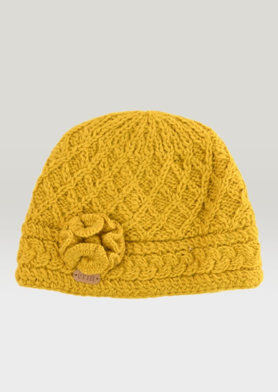 Aran Trellis Flower Hat | Sunflower