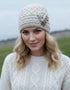 Erin Aran Trellis Flower Hat | Oatmeal