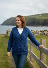 Downpatrick Ladies Aran Cardigan - Handcrafted Irish Merino Wool
