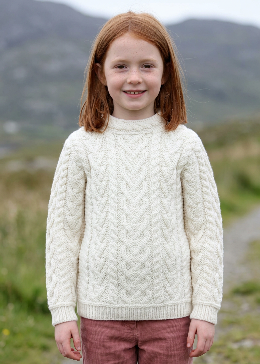 Aran Heart Design Merino Wool Sweater | Natural - Clearance