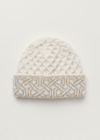 Aran Celtic Design Wool Hat - Natural