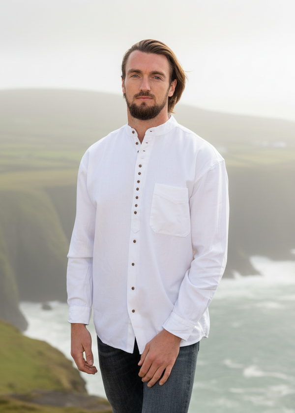 Civilian Men's Grandfather Shirt | White