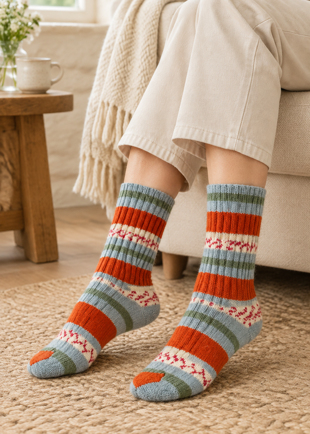 Woman wearing the socks