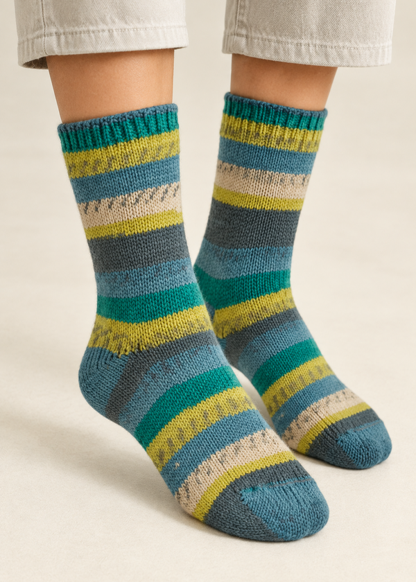 Worn close-up of the socks