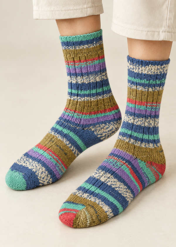 Worn close-up of the socks