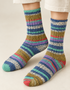 Soft Merino Wool Fair Isle Socks  | Blue Pink Green