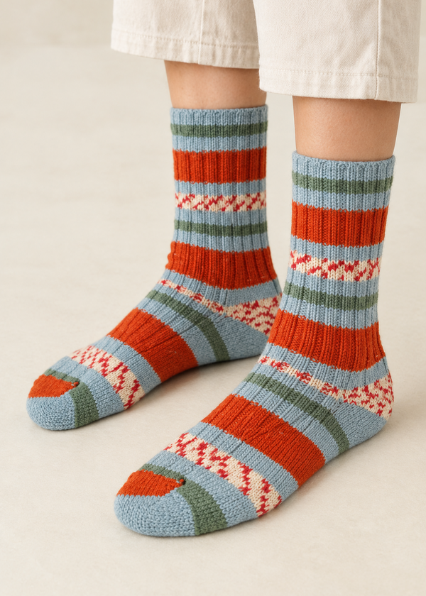 Worn close-up of the socks