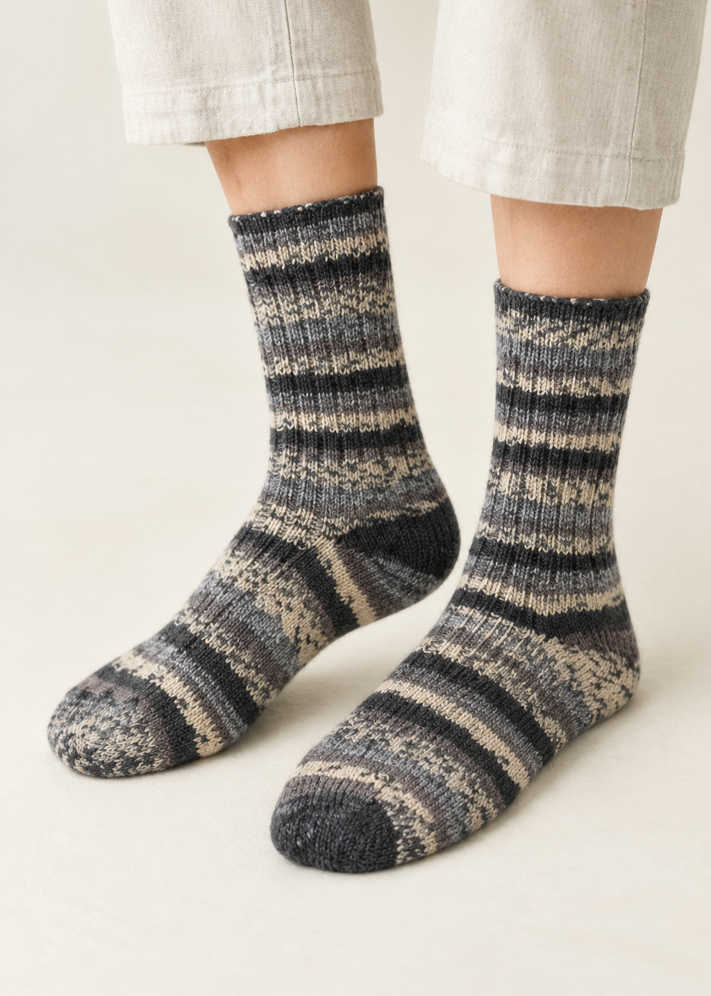 Worn close-up of the socks