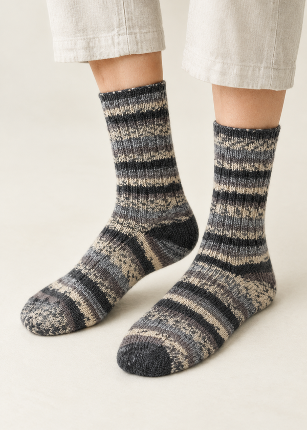 Worn close-up of the socks