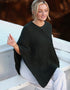 Aran Merino Wool V Poncho | Army Green