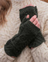 Aran Fingerless Gloves | Green