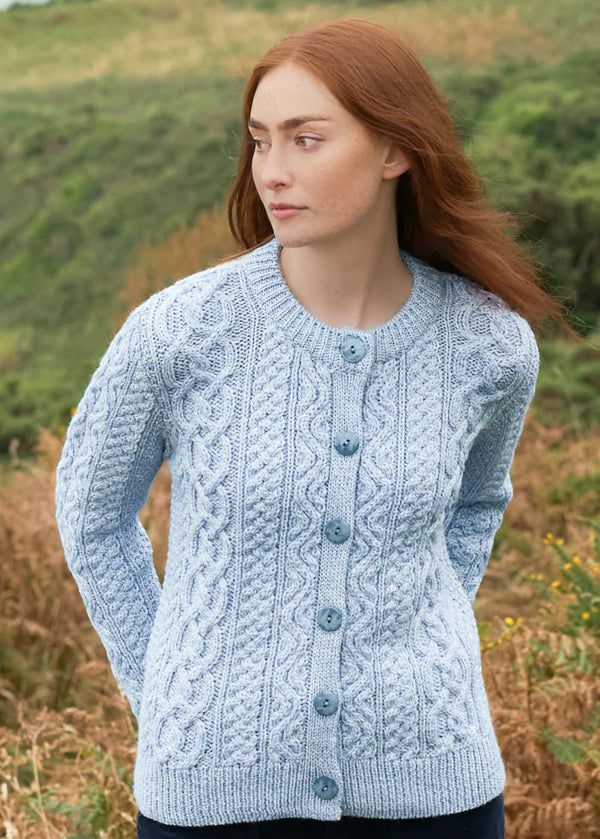 Aran Short Button Cardigan
