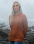 Ladies Slim-Fit Aran Sweater | Terracotta