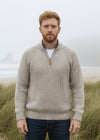 Aran Fishermans 1/2 zip Oatmeal Sweater 