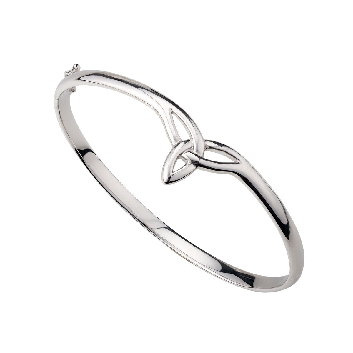 Sterling Silver Trinity Knot Front Bangle