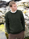 Aran Green Kildare Merino Crew Neck Sweater