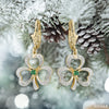 Solvar 14K Gold Diamond & Emerald Shamrock Drop Earrings