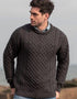 Aran Crew Neck Merino Sweater | Charcoal