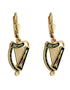 Gold Plated Black Harp Earrings