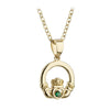 Gold Plated Crystal Claddagh Necklace
