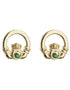 Gold Plated Crystal Claddagh Earrings