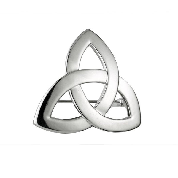 Solvar Rhodium Plated Trinity Knot Brooch S1916