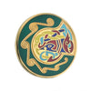 Solvar Gold Plated Green Small Round Brooch TG1001GN