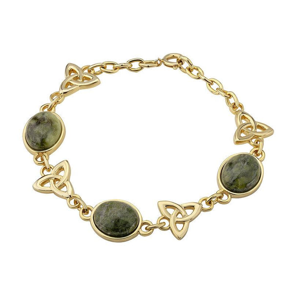 Solvar Gold Plated Marble Trinity Knots Linked Bracelet S50093G