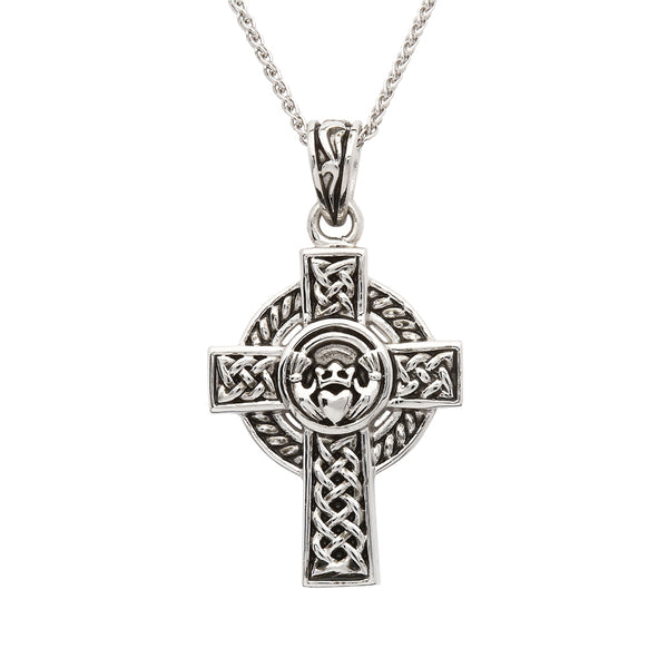 Sterling Silver Unisex Claddagh Celtic Cross