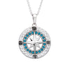 Blue Compass Pendant with Aqua Swarovski® Crystals