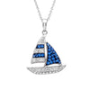 Sailboat Necklace with Aqua Swarovski® Crystals