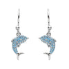 Dolphin Drop Earrings With Aqua Swarovski® Crystals
