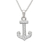 Anchor Necklace Encrusted with White Swarovski® Crystal