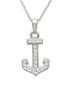 Anchor Necklace Encrusted with White Swarovski Crystal