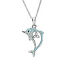 Aqua Trinity Dolphin Necklace with Swarovski® Crystals
